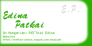 edina patkai business card